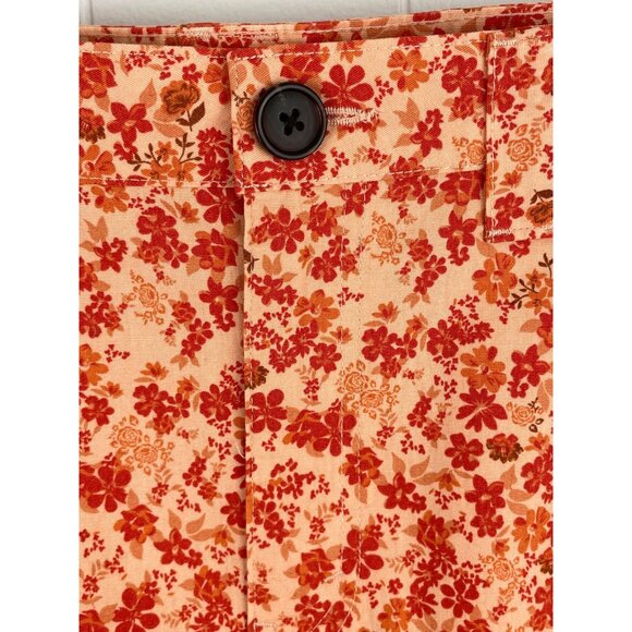 Wild Fable Womens Size 4 Orange Floral Chino Button Front Skirt - Picture 4 of 11